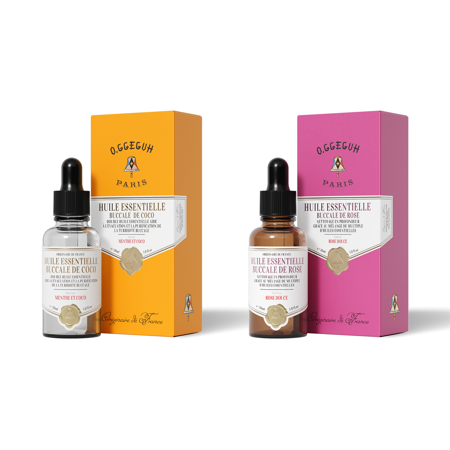 O.ggeguh Rose&Coconut Oral Essential Oil - e 30ml 1.0fl.oz. × 2