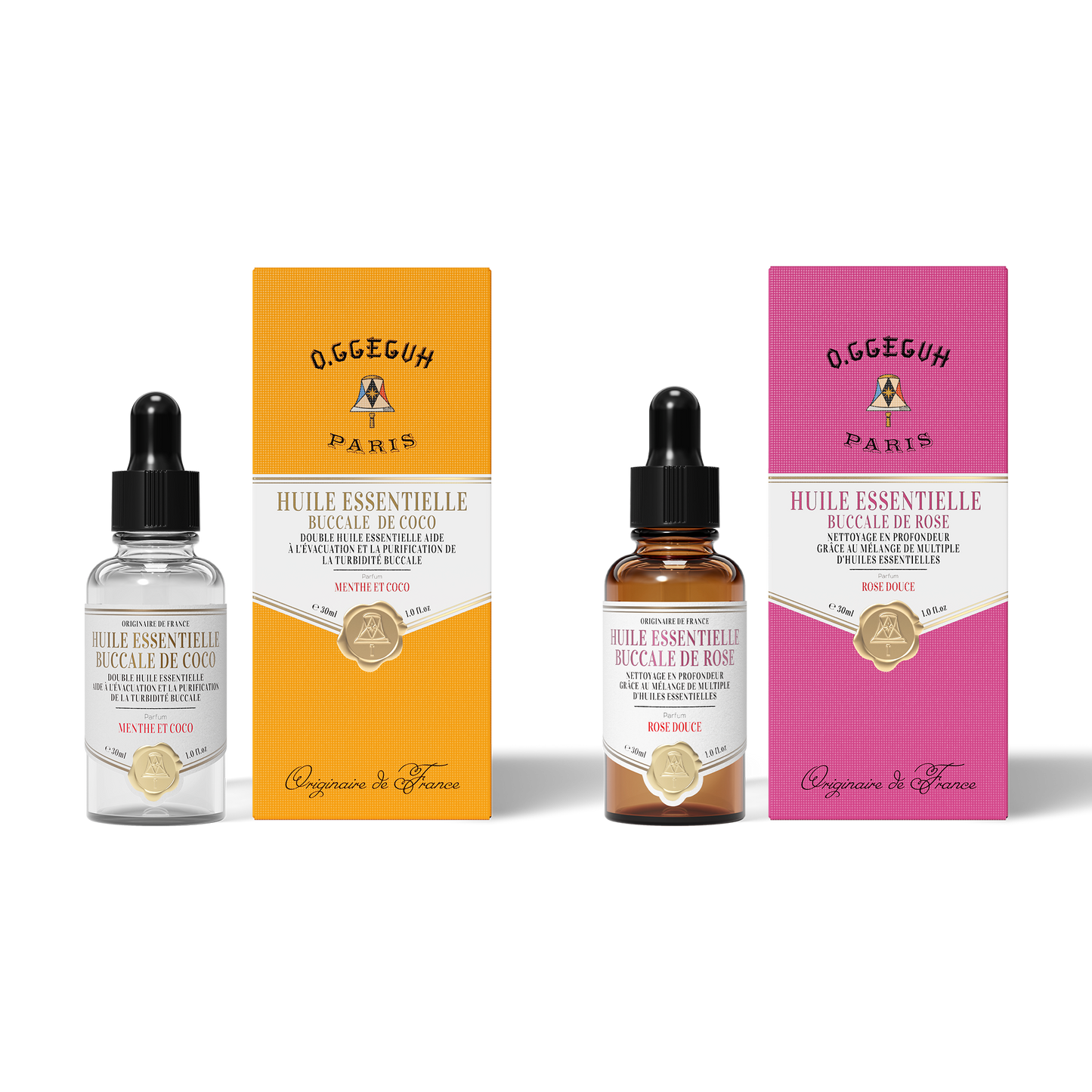 O.ggeguh Rose&Coconut Oral Essential Oil - e 30ml 1.0fl.oz. × 2